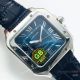 (GB) Swiss Copy Cartier Santos De Mens Watch Blue Dial Blue Leather Strap (3)_th.jpg